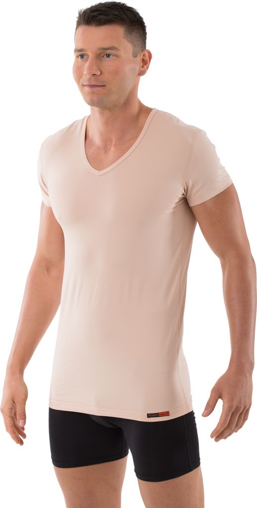 ALBERT KREUZ Hautfarbenes Unterhemd / Herrenunterhemd unsichtbar V-Ausschnitt, 09/3XL