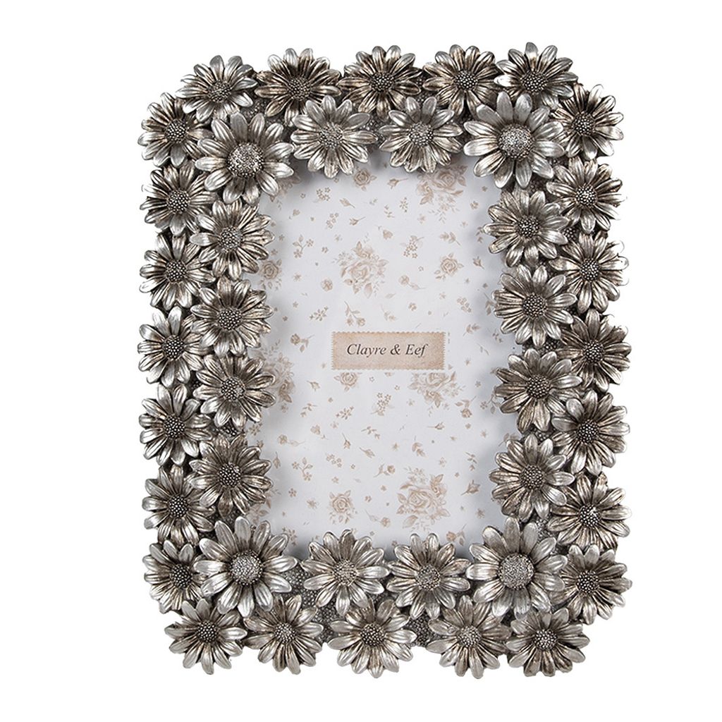 Clayre & Eef Bilderrahmen 10x15 cm Silberfarbig Kunststoff