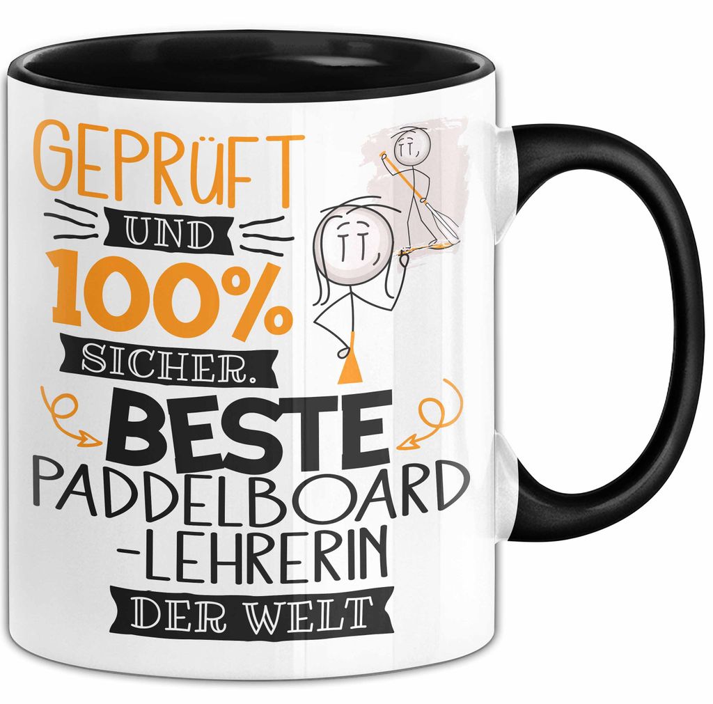 Beste Paddelboard-Lehrerin Der Welt Tasse Geschenk für Eine Paddelboard-Lehrerin Und Sicher Geschenkidee Geburtstag Weihnachten (Schwarz)