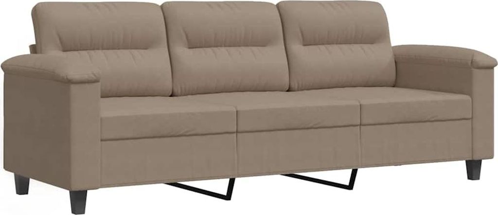 vidaXL 3-Sitzer-Sofa Taupe 180 cm Mikrofasergewebe