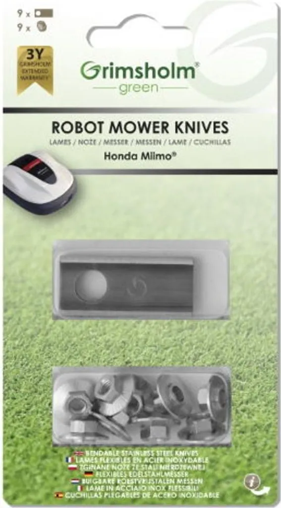 Kit Manutenzione Honda Miimo: 9 Lame Acciaio Inox + 9 Dadi Ricambio