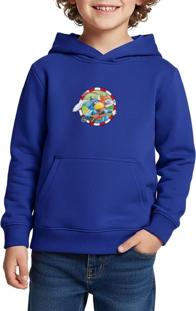 Spreadshirt Der kleine Rabe Socke mit dem kleinen Dachs Kinder Premium Hoodie, 98/104 (2 Jahre), Royalblau