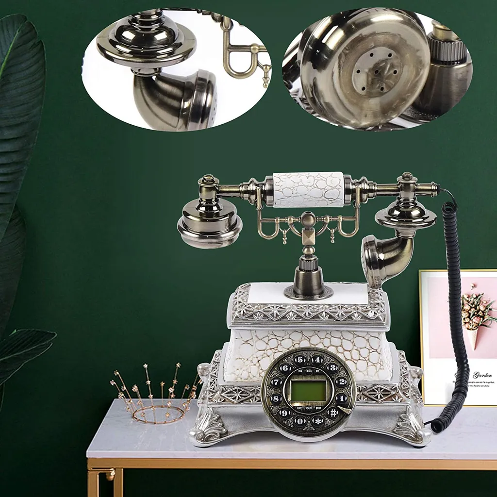 Téléphone Rétro Nostalgie avec Finition Bronze et Design Traditionnel