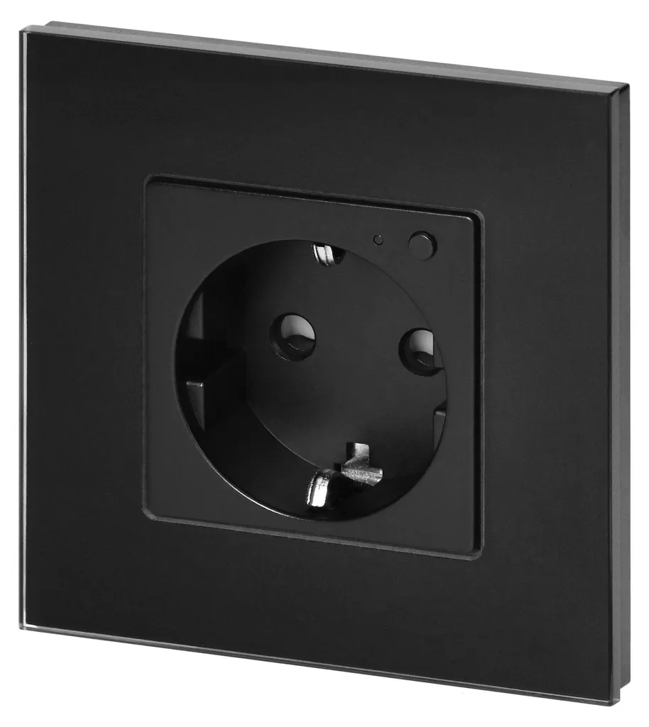 Prise intelligente Wi-Fi Tuya noire 16A Schuko avec contrôle à distance