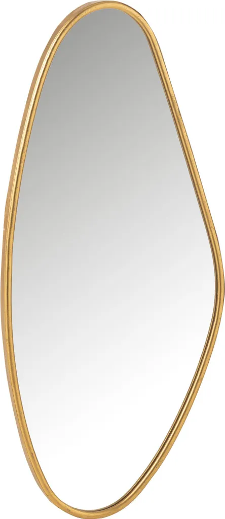 Miroir J-Line Abstrait Or et Verre - Finition Artisanale Petite Taille