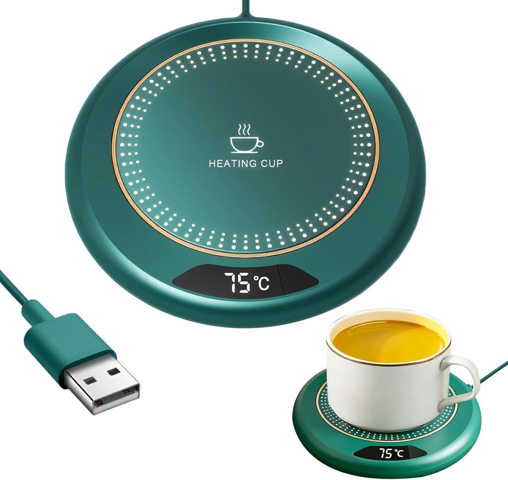 Tassenwärmer, USB-Tassenwärmer, Kaffeetassenwärmer mit 3 Temperaturstufen bis 75 °C, 20-W-Smart-USB-Untersetzer-Tassenwärmer für Kaffee, Tee,...
