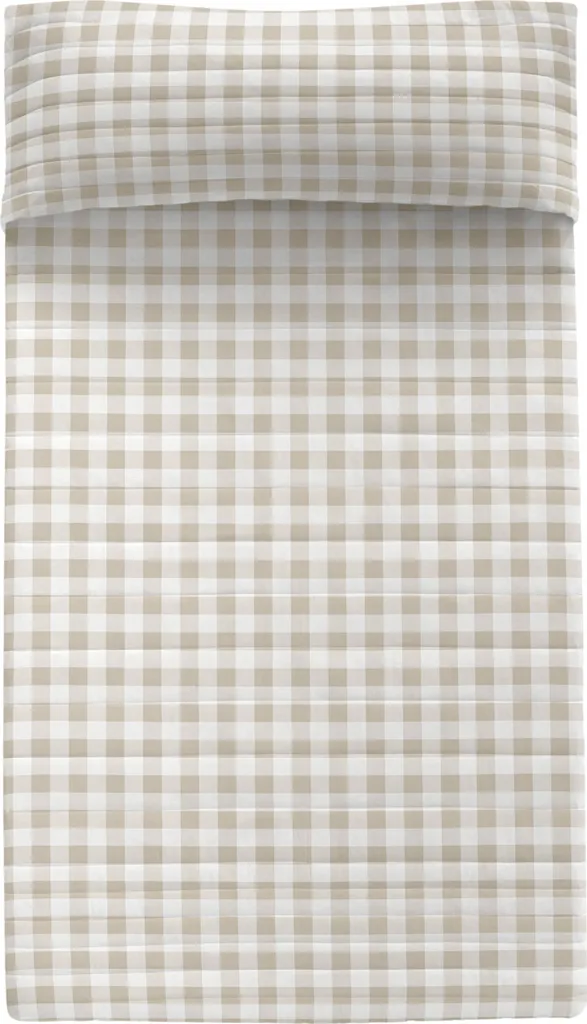Couette été et mi-saison 180 x 260 cm HappyFriday Vichy Beige confortable