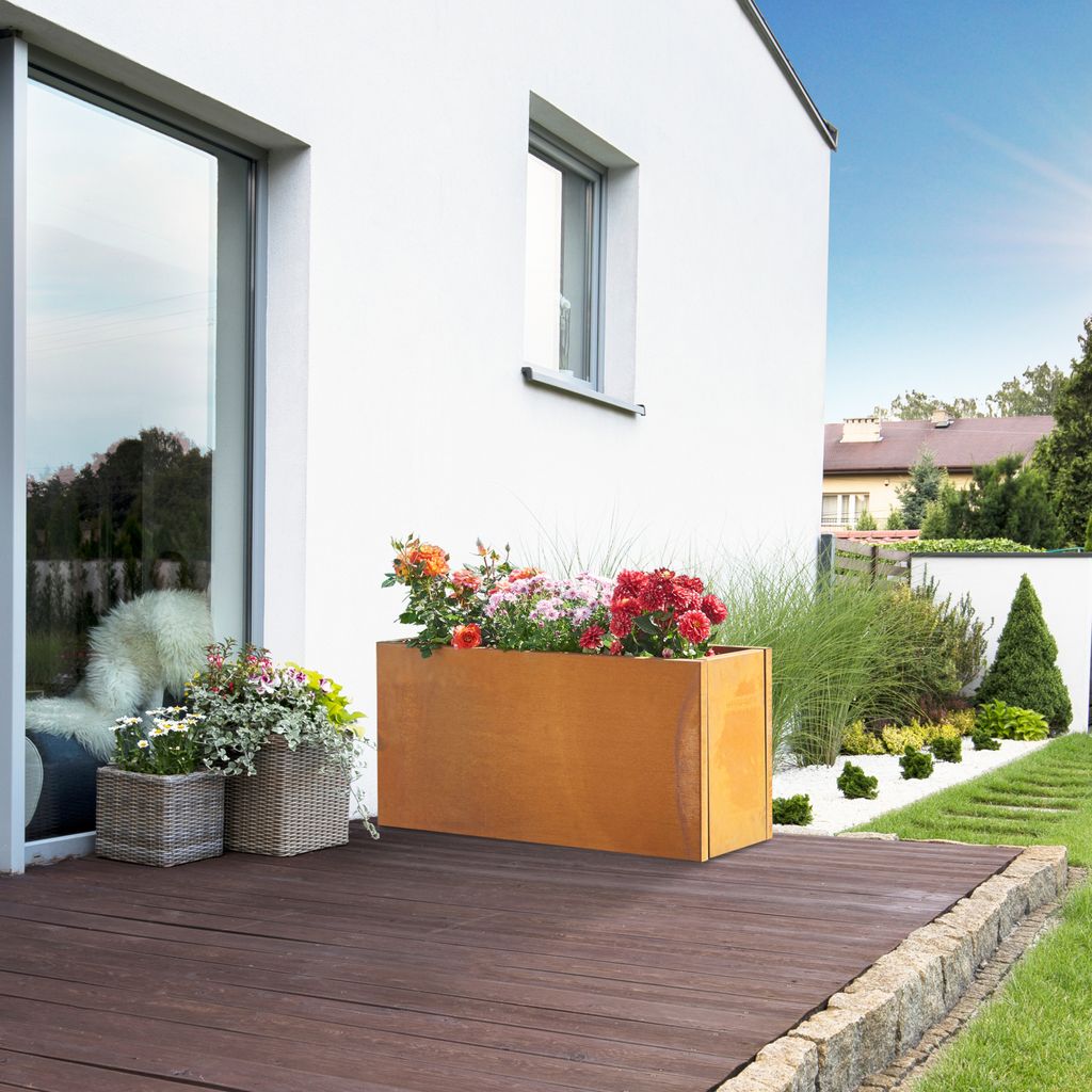 Pflanzkübel 'Vaargel' Pflanztopf 40 x 80 x 30 cm rechteckig Produktbild 