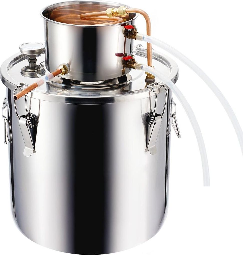 Moonshine-Destilliergerät 8 Gallonen Wasser-Alkohol-Destilliergerät Brauset Edelstahl