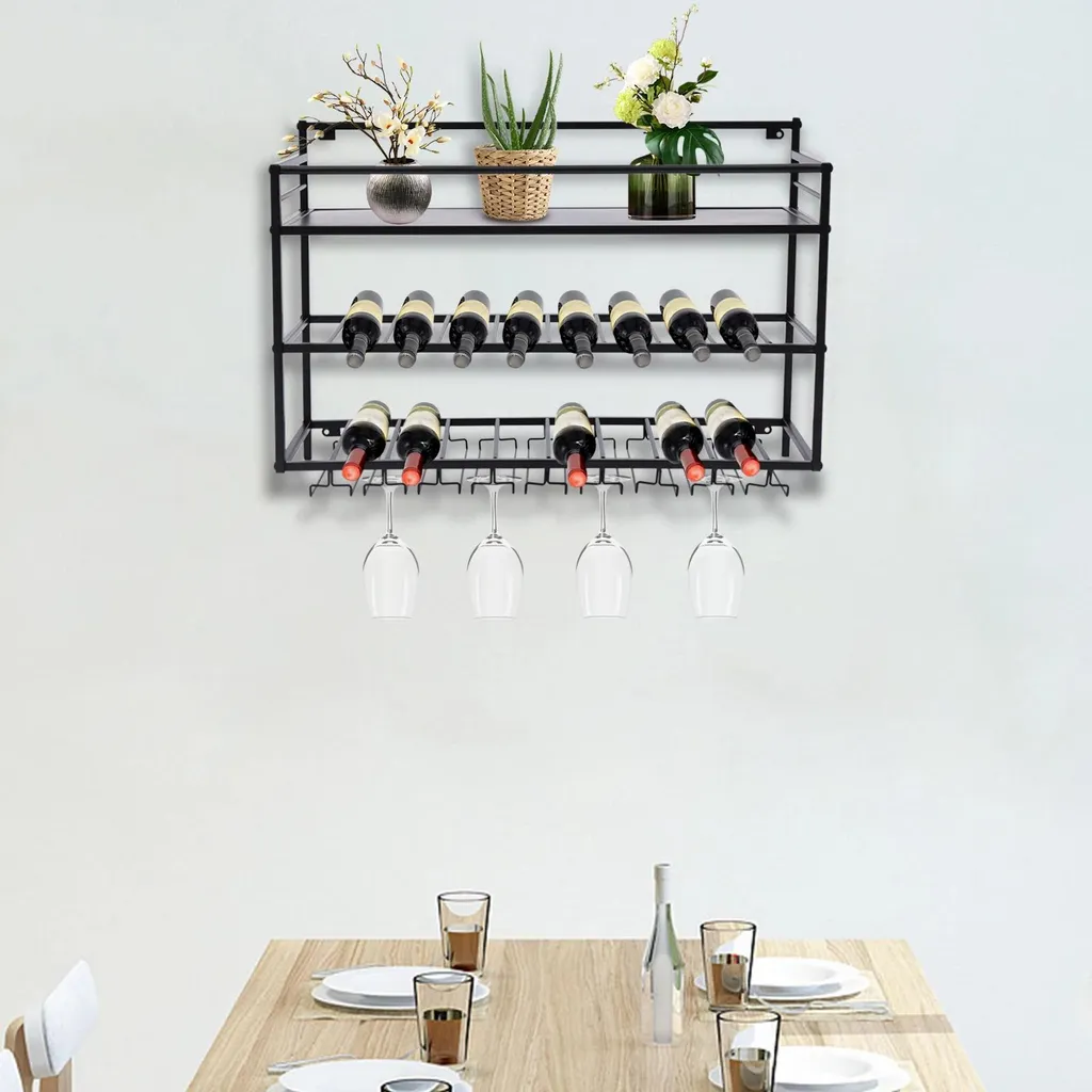 Casier à vin mural pour salon et cuisine - Idée cadeau pour amateur vin
