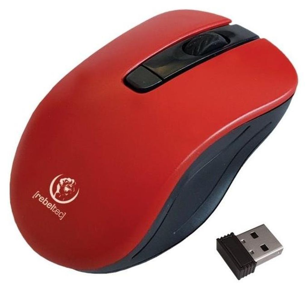 Ratón óptico inalámbrico Rebeltec STAR, color rojo Imagen del producto 