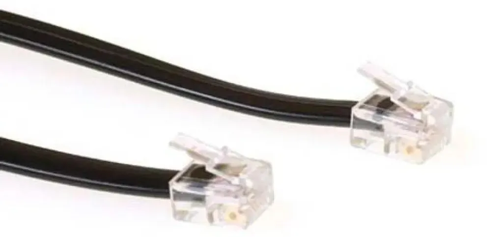 Câble RJ12 3m Noir pour Téléphone et Modem - Rallonge RJ12 Mâle Mâle