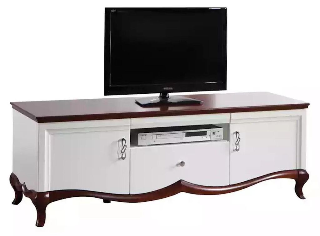 rtv Lowboard tv Ständer Sideboard Holz Luxus weiß Wohnzimmer Schrank