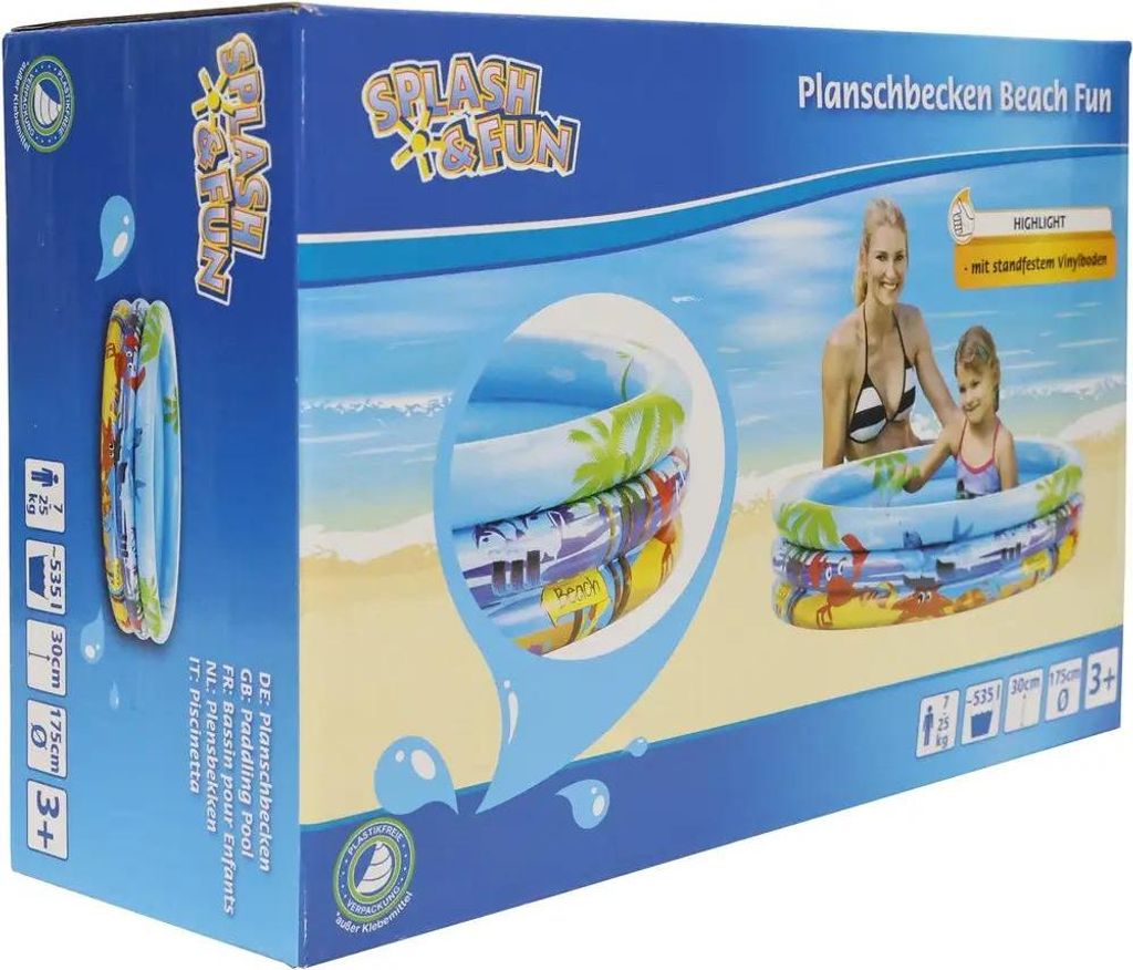 Splash & Fun Planschbecken Beach Fun # 175 cm Produktbild 