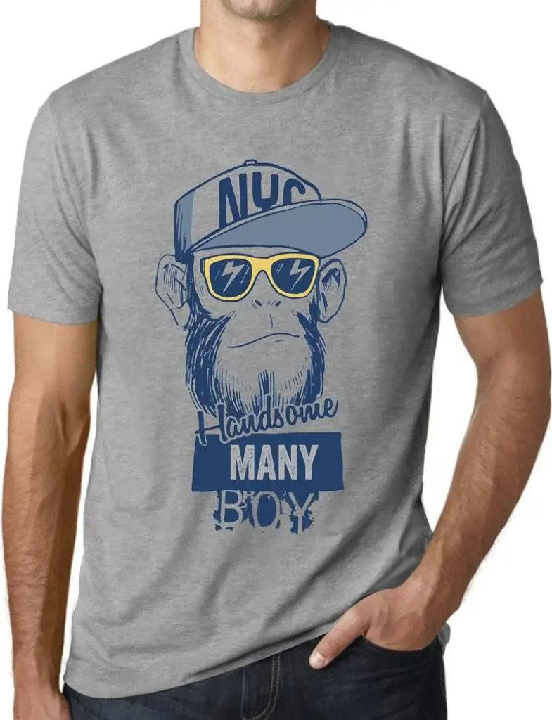 Herren Grafik T-Shirt Hübscher Junge viele – Handsome Boy Many – Öko-Verantwortlich Vintage Jahrgang Kurzarm Lustige Druck Geburtstag Geschen...