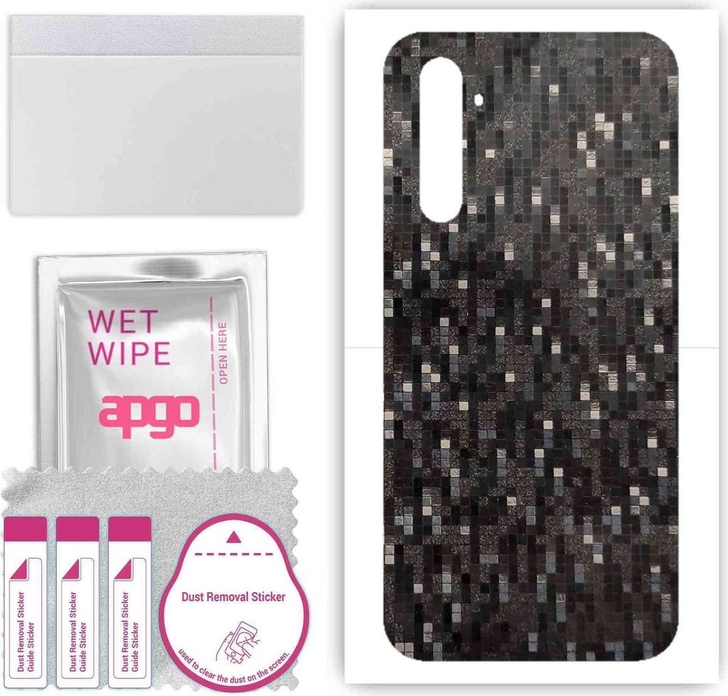 apgo Rückseite Schutzfolie, Skin, kompatibel mit Realme 6 Pro, Hinten Displayschutzfolie aus Vinylfolie, kratzfest, einfache Montage - Carbon Blac...