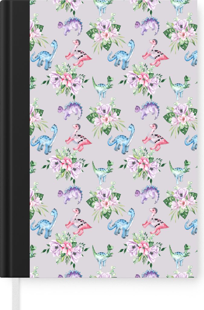MuchoWow Notizbuch Tagebuch Haushaltsbuch Notebook A5 Kinderzimmer - Blumen - Muster - Mädchen - Kinder - Rosa - Kind - Notizblock - Notizheft -...