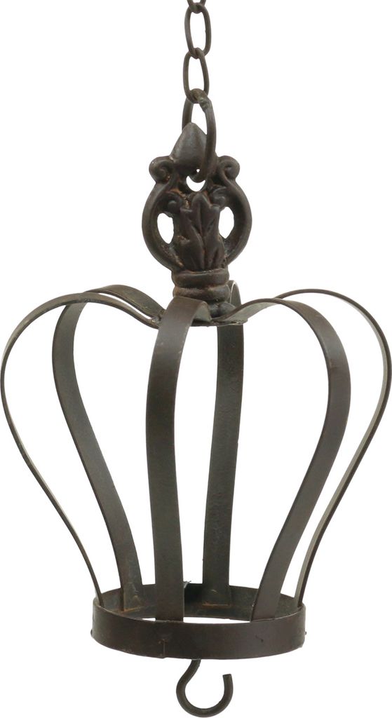 Antike Metallkrone zum Hängen mit Haken Rostbraun Ø11cm H17cm Deko-Krone Weihnachten & Hochzeit