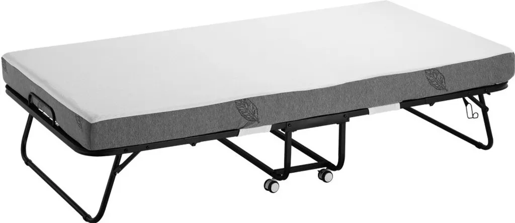 Lit d'appoint pliant mobile - Lit de camp avec matelas confort 12,5 cm - 11
