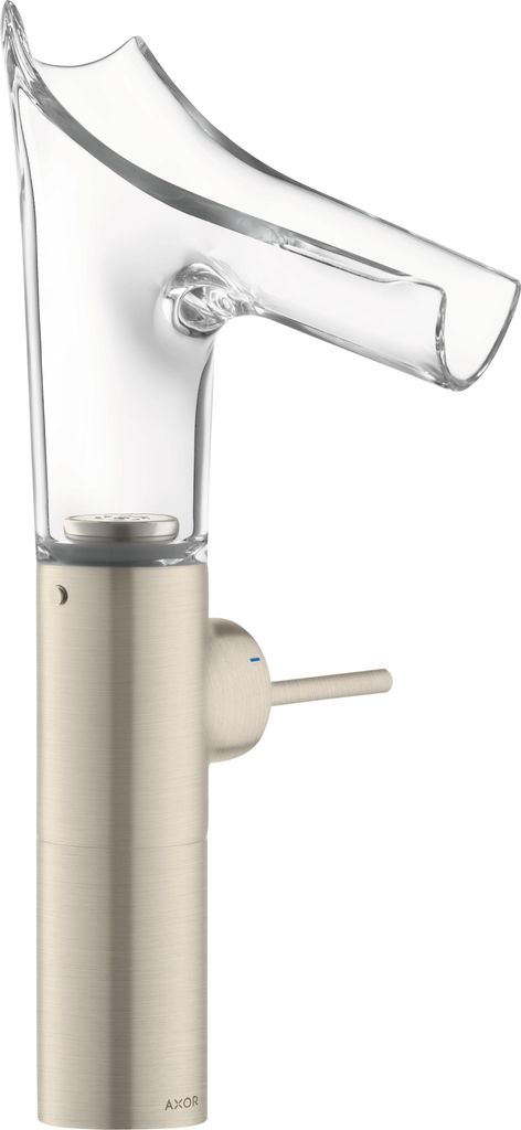hansgrohe AXOR Starck V Einhebel-Waschtischmischer 220 mit Glasauslauf für Waschschüsseln mit Ablaufgarnitur, 12114820