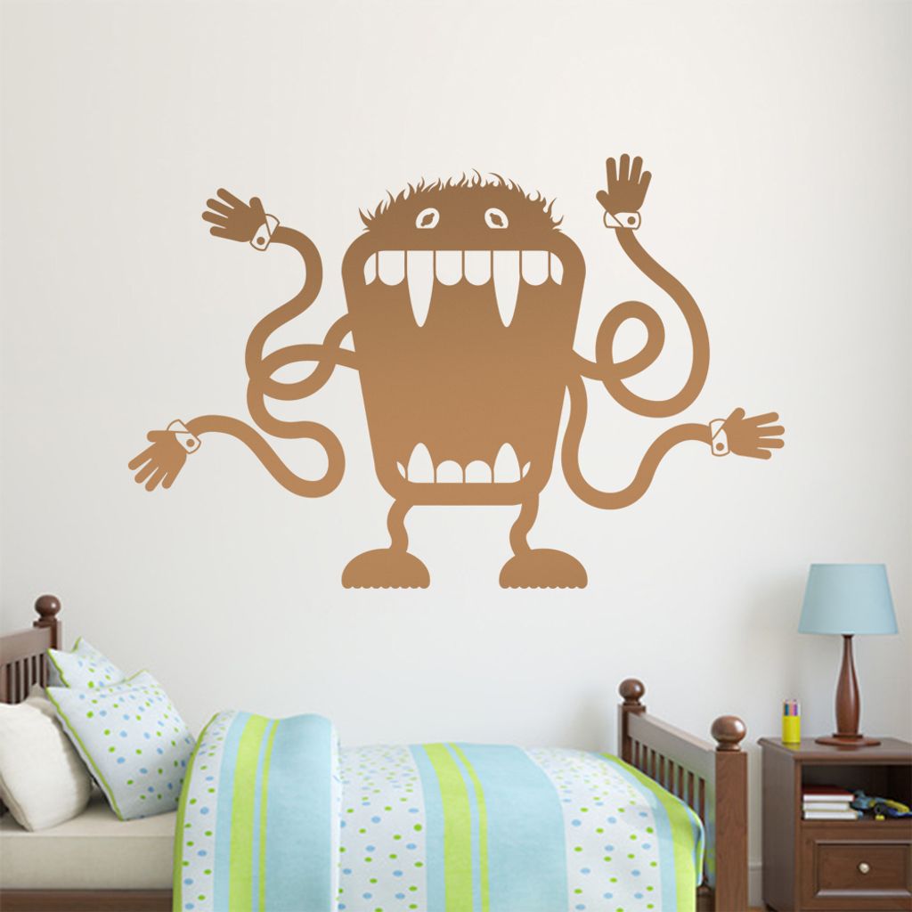 KIWISTAR Monster mit langen Armen Wandtattoo in 6 Größen - Wandaufkleber Wall Sticker - Dekoration, Küche, Wohnzimmer, Schlafzimmer, Badezimmer