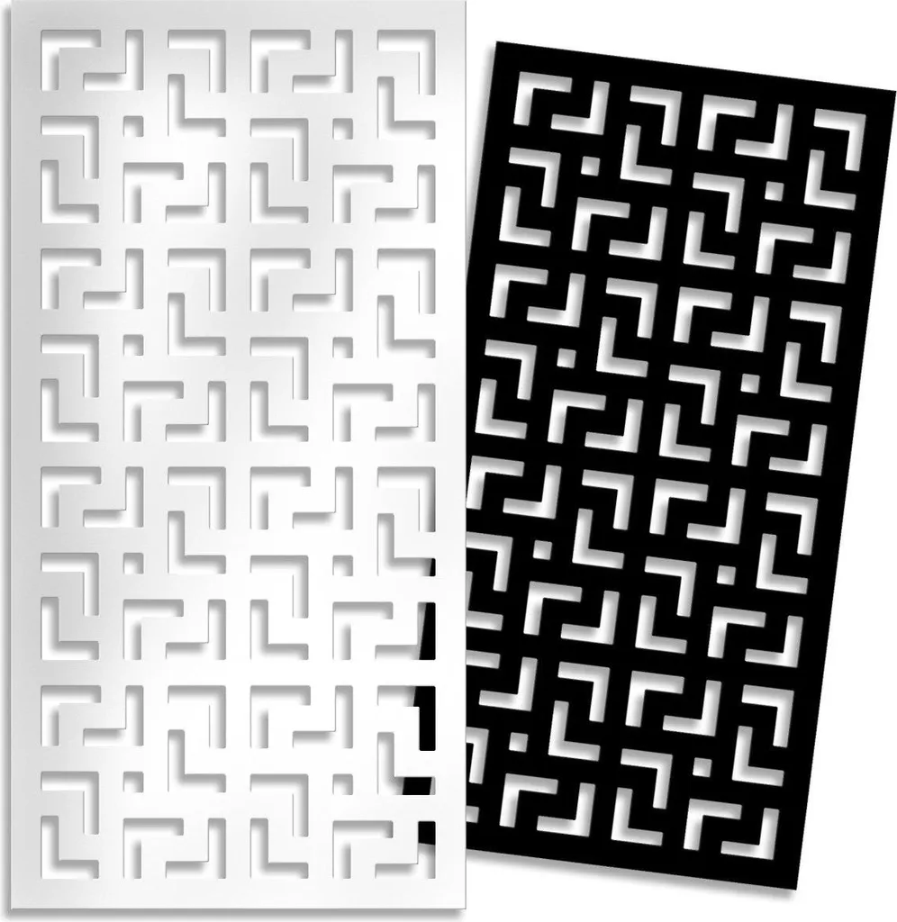 Pannello PVC Traforato LABYRINTH L 47x94 Nero - Frangisole Robusto