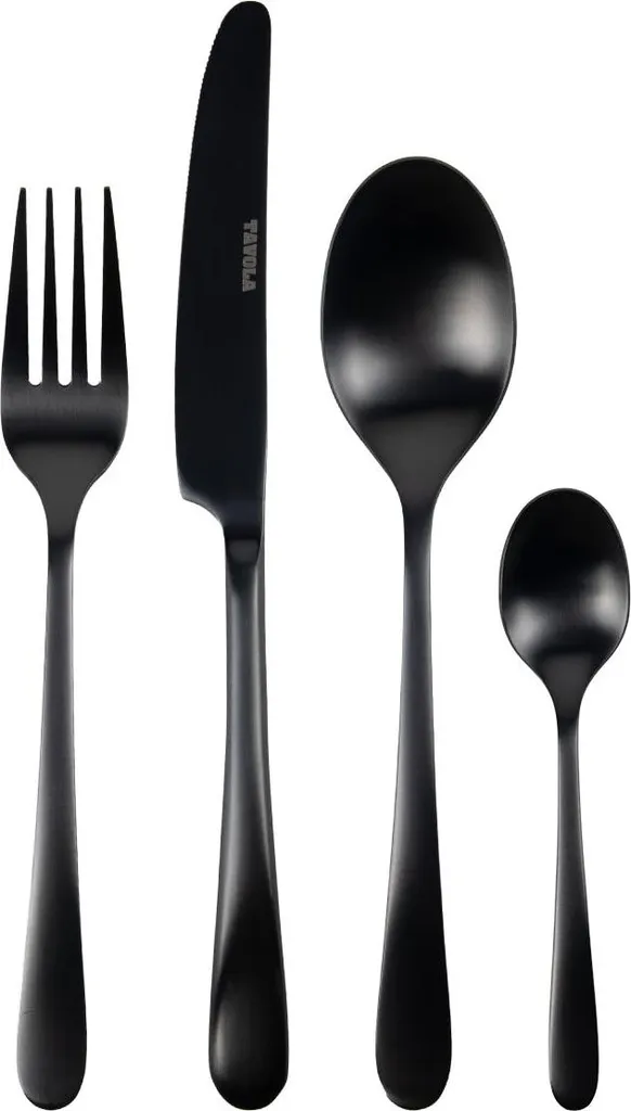 Studio Tavola Set Posate 16 Pz Nero - Eleganza Senza Tempo per 4