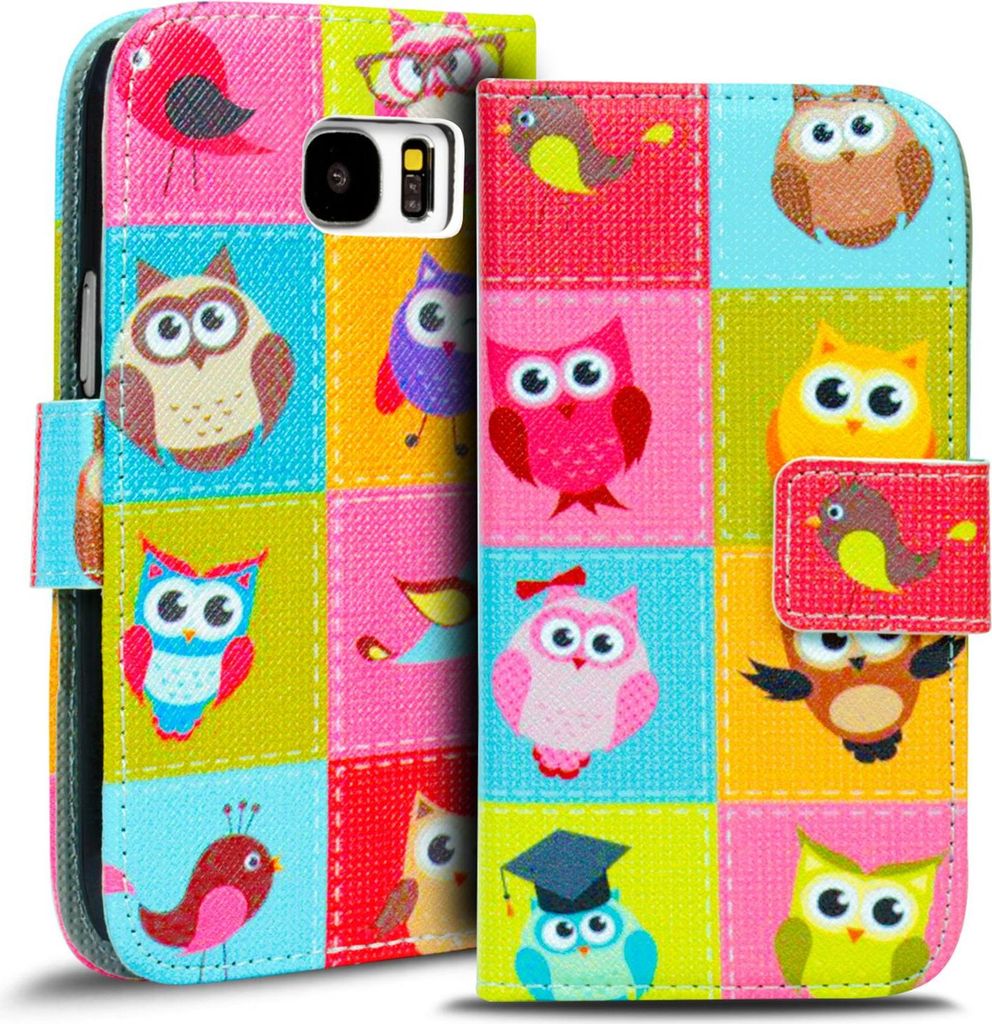 Handy Tasche für Samsung Galaxy S7 Edge Hülle Kunstleder Motiv Schutzhülle Case
