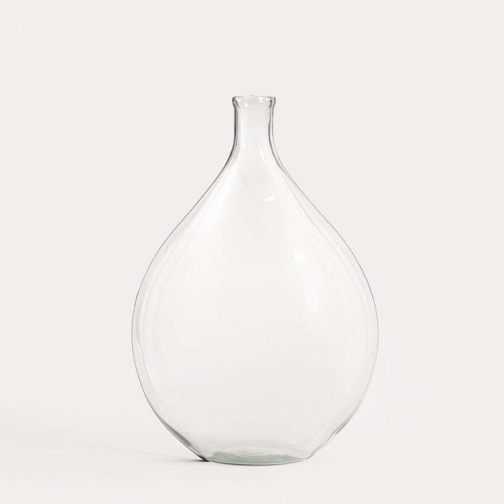 HOMLA LUKI große runde Vase aus recyceltem Glas 5,5x50 cm