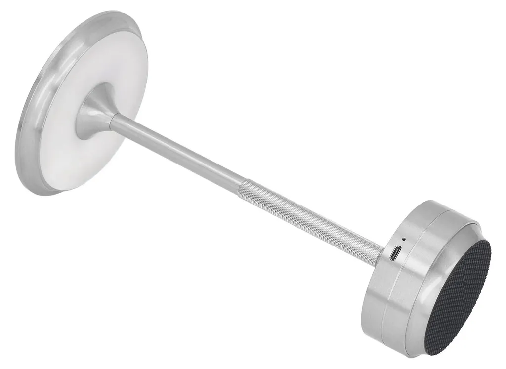 Lampe de table LED rechargeable RVB avec télécommande en métal argent - 4