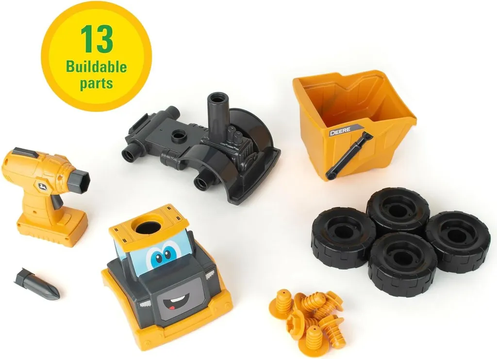 Jouet de Construction John Deere Camion-Benne et Perceuse Tomy 47508 - 3