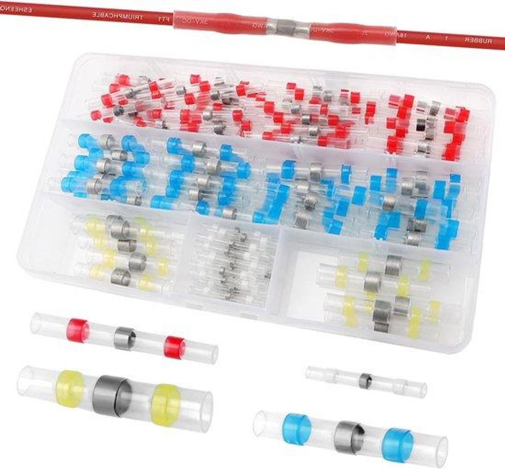 Wasserdichter Kabelverbinder-Set mit Soldeeranschluss und Kabelklemmen für 26-10 AWG-Kabel
