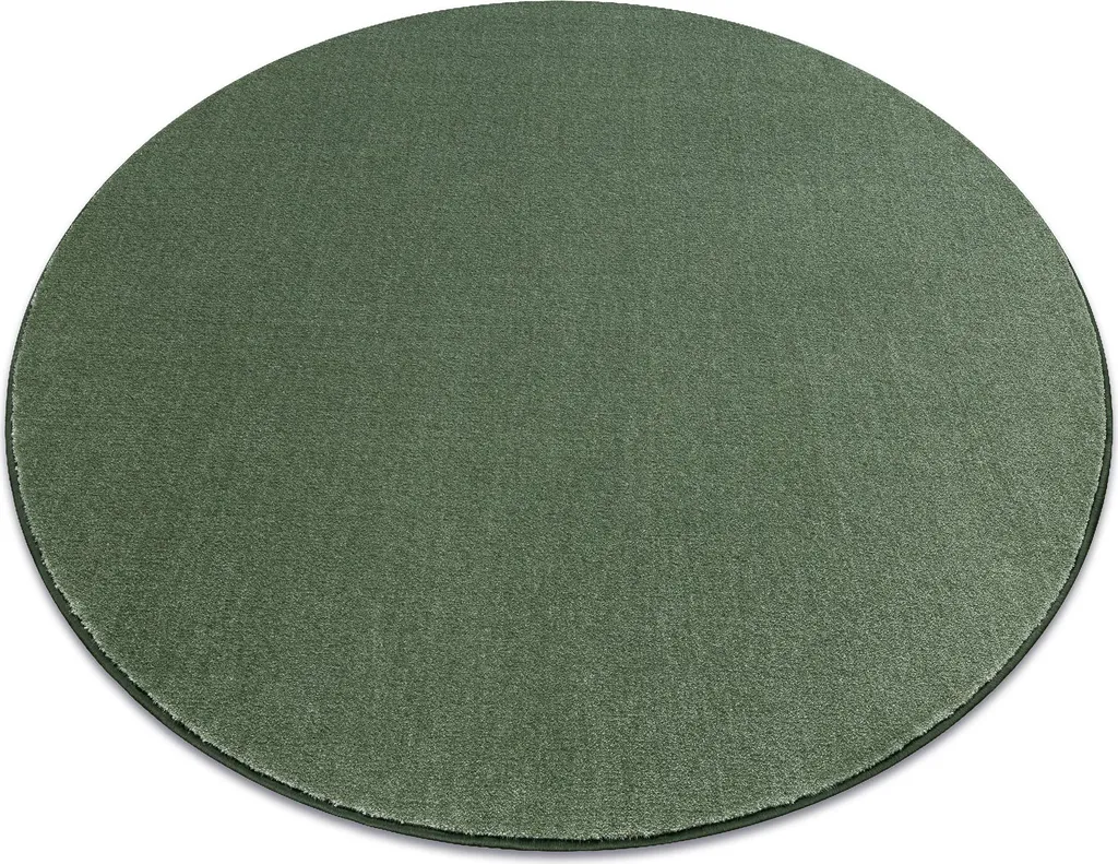 Grand tapis de chambre rond 200cm vert forêt doux gamme hôtellerie