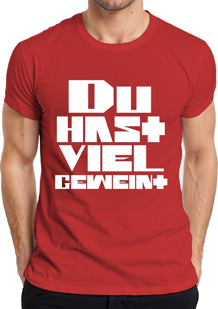 Du hast viel geweint plus sarkastisch ironisch Geschenk Retro Herren T-Shirt, Rot, M