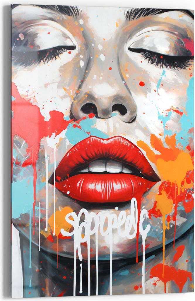 DEQOART Glasbild Echtglas 40x60 cm 'Sinnliche Farbvision' Wandbild Bild modern Deko