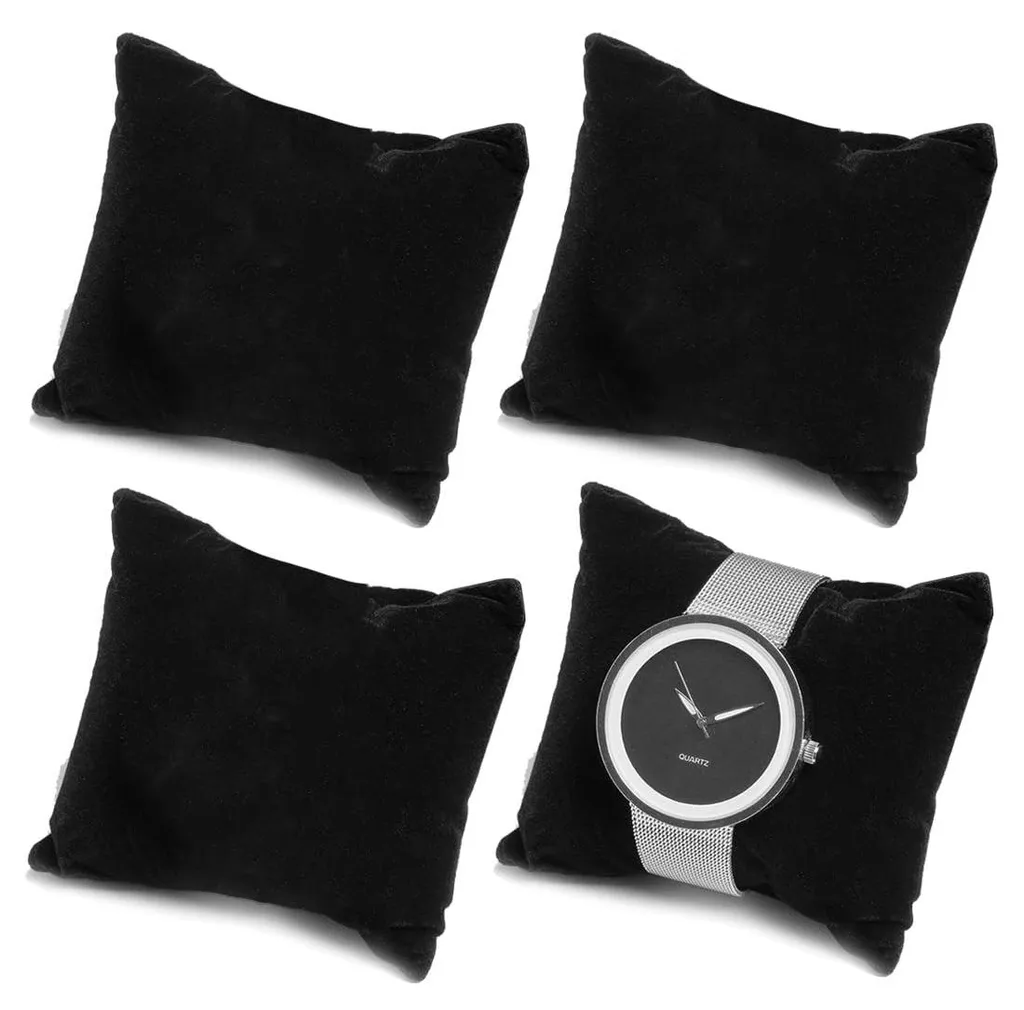Coussins pour bijoux et montres : lot de 4 petits supports velours