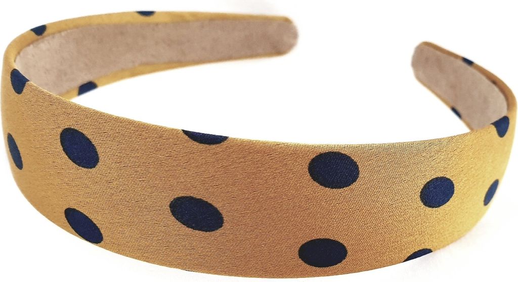 Haarreifen Breit 3cm Gepunktet Haarreif Satin Haarschmuck Haarspange Turban 0711 Gelb