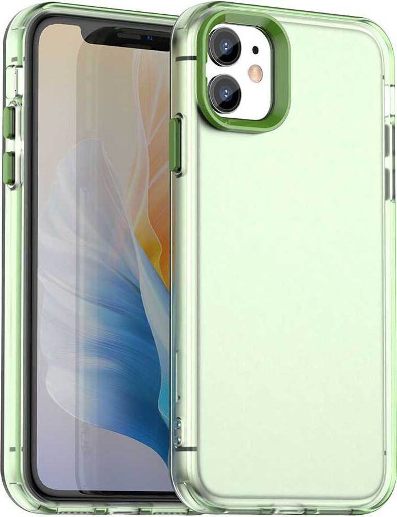 Handyhülle für iPhone 11 Schlank Durchscheinend Matt Stoßfest Schutzhülle Grün
