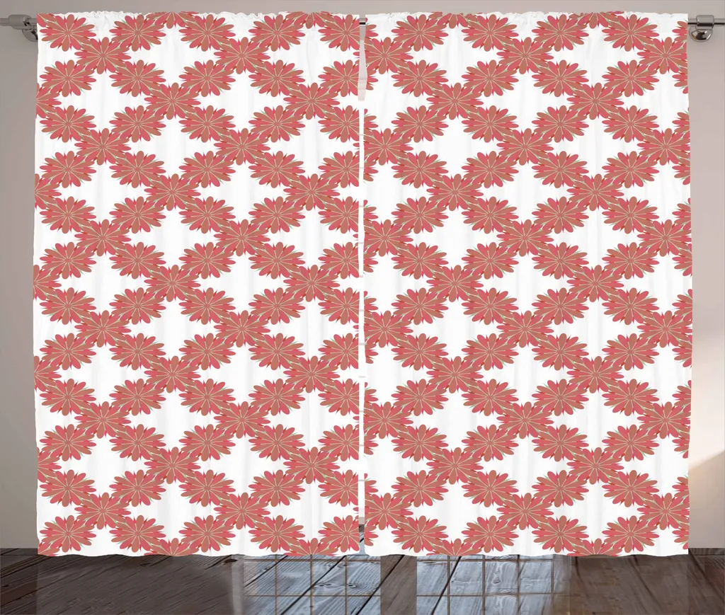 Tenda Rustica Floreale ABAKUHAUS 280x175cm - Stile Primaverile per Camera