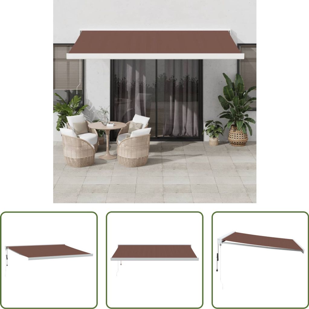 The Living Store Markise Automatisch Braun 450x300 cm