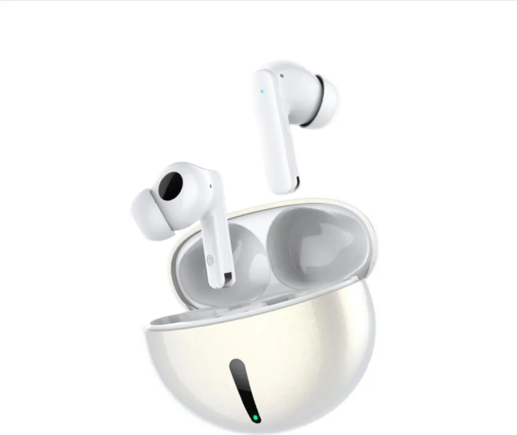 INF TWS Bluetooth Ohrhörer mit Single-Mic ANC Metallic Finish Stereo Sound 230mAh Ladecase Weiß