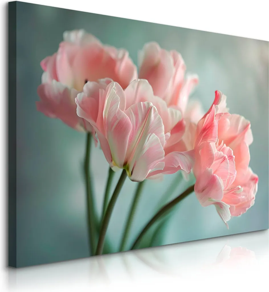 Muralo Quadro Tela 120x80 cm Tulipani 3D - Stampa Alta Definizione