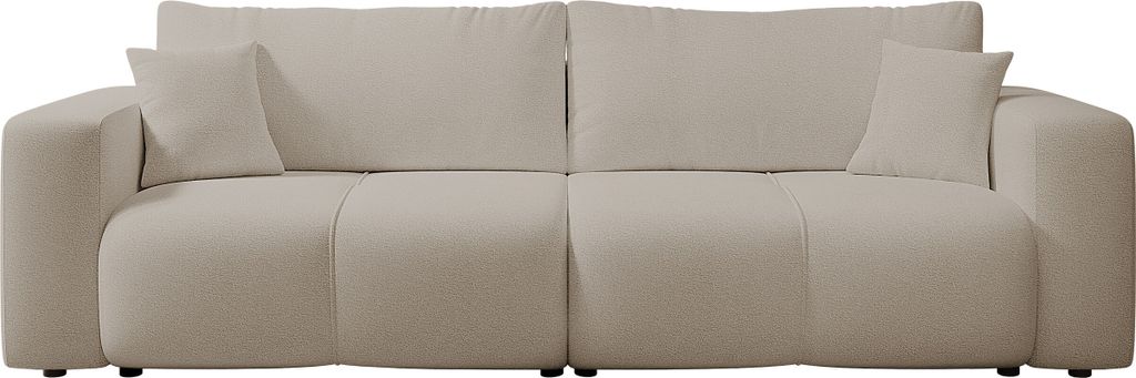 MIRJAN24 Sofa Furyn, Schlafsofa mit zwei Bettkästen und Schlaffunktion, Wellenfeder, zwei Dekorative Kissen (Farbe: Velo 623)