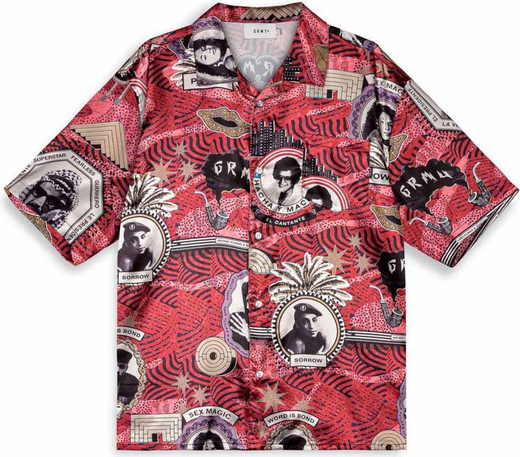 Grimey Supastar Satin Kurzarmhemd Rot M Mann Rot M