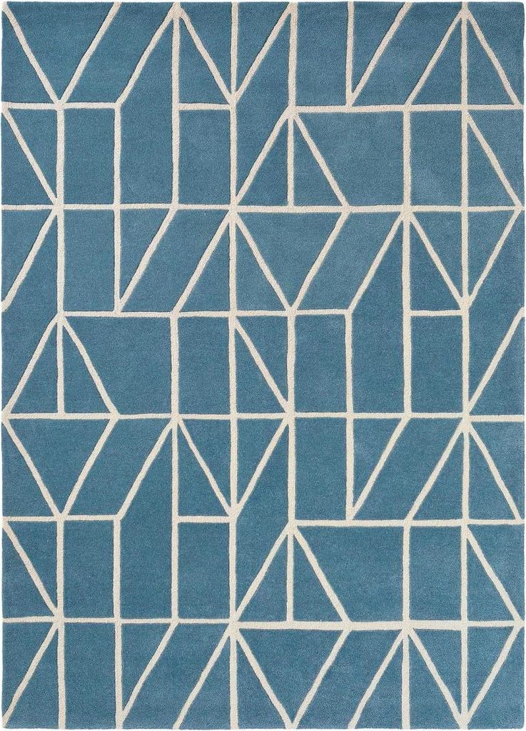 Handgefertigter Wohn- und Schlafzimmerteppich aus Wolle mit abstraktem Muster VISO