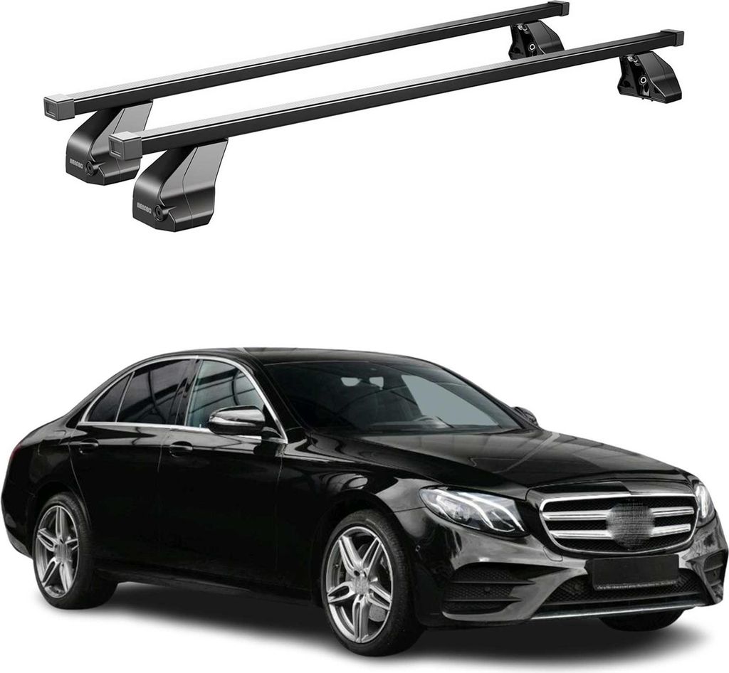 Menabo Dachträger für Mercedes E Klasse W213 Limo 2016-2023 75kg Stahl Schwarz