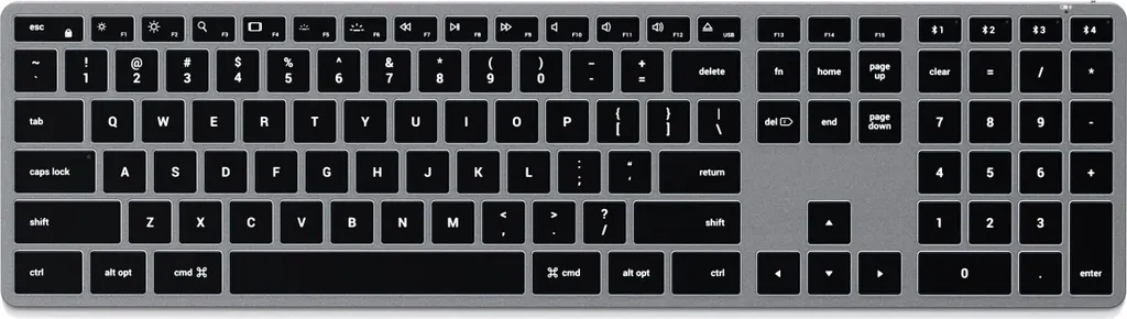 Clavier rétroéclairé Satechi Slim X3 QWERTY multi-dispositifs en aluminium