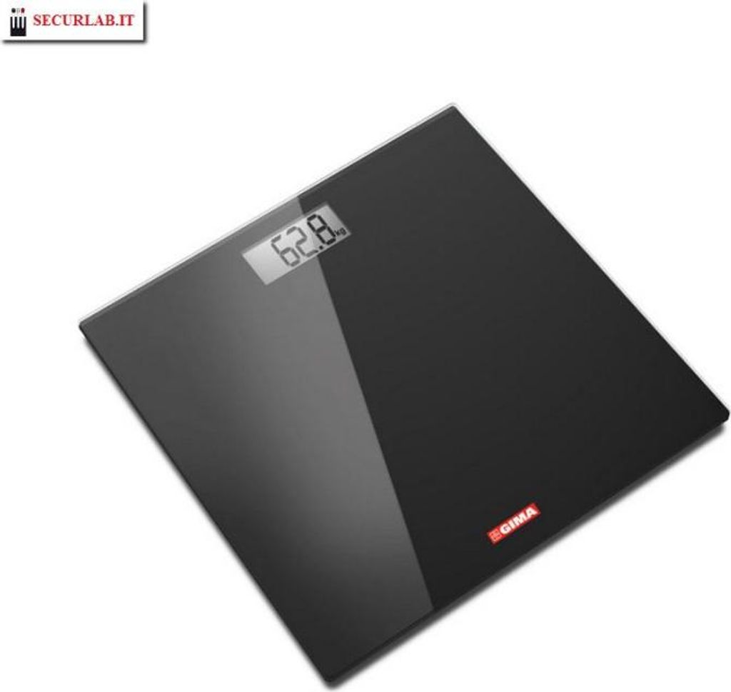GIMA Digitale Waage 27248b Schwarzes Hartglas 150 kg Vier Sensoren