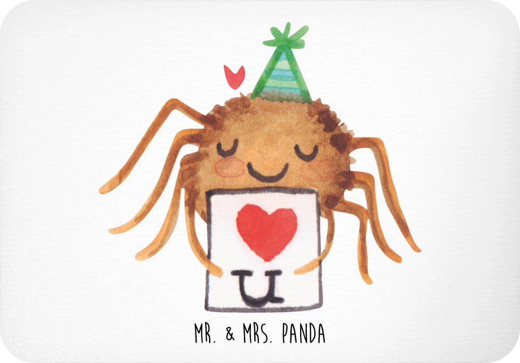 Mr. & Mrs. Panda Kühlschrankmagnet Spinne Agathe Brief - Weiß - Geschenk, Liebesbeweis, tafelmagnet, Liebespaar, Verliebt, zettelhalter, magnet, ...