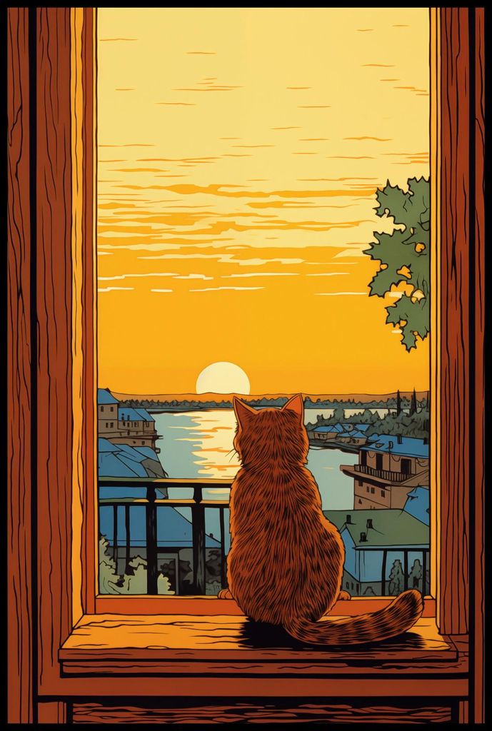 Plakat 61x91,5cm Westen durch Katzenaugen